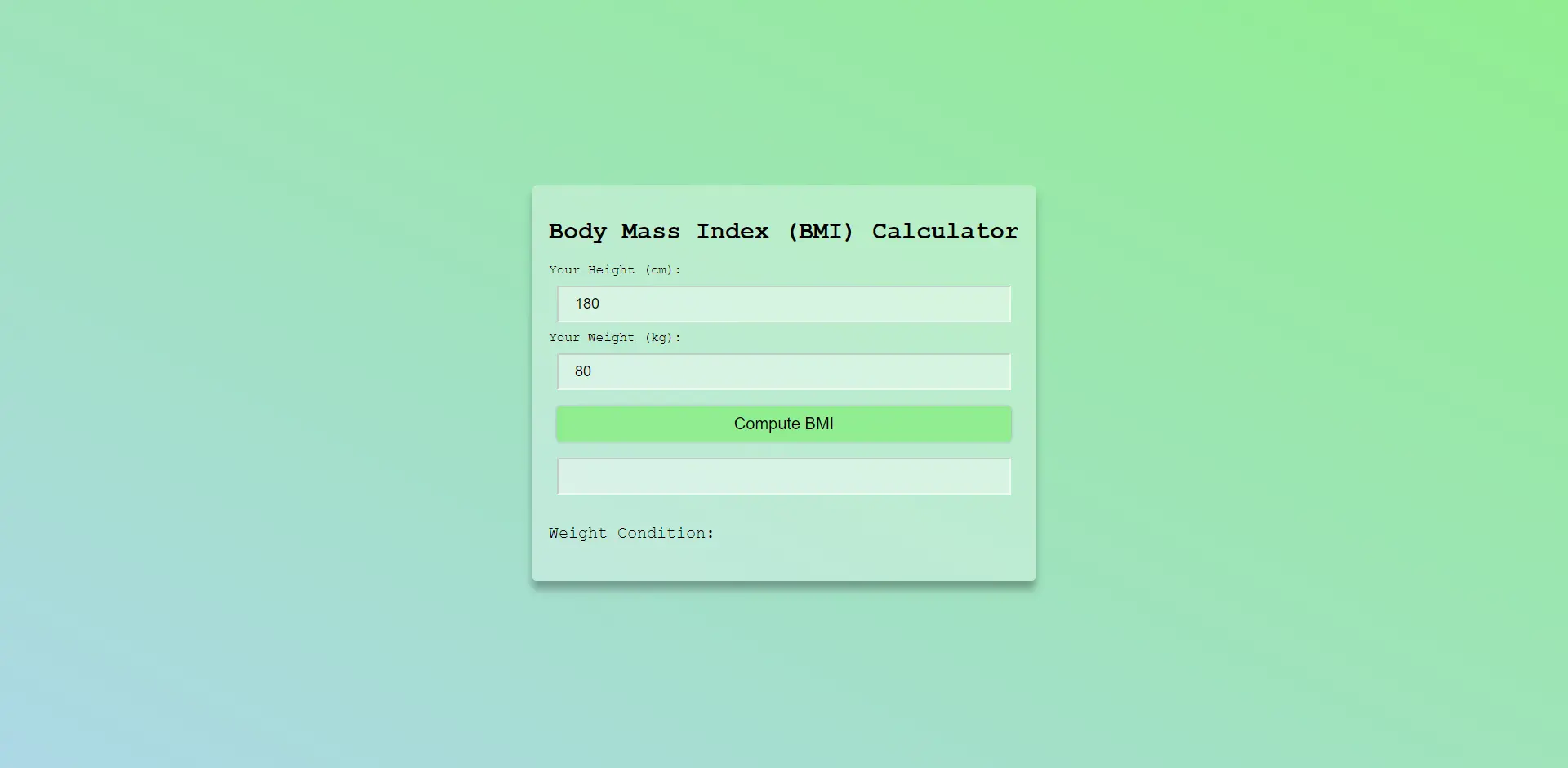 Bmi calculator